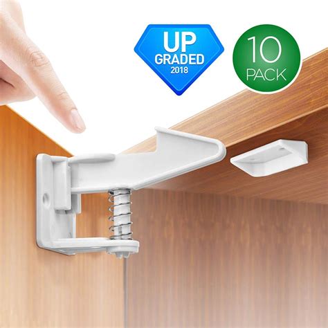 10pcs Child Safety Cabinet Locks Baby Proofing Cabinets Lock Drawers Latch with Adhesive FJ88-in ...