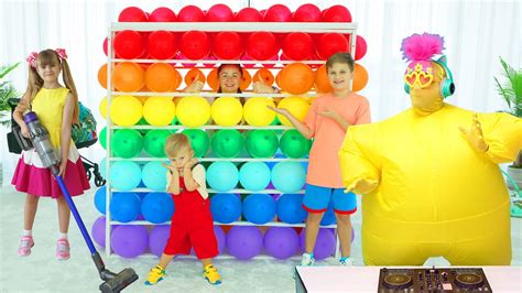 Oliver Diana And Roma Balloons Cube Challenge YouTube