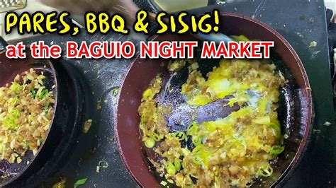 Filipino Street Food Pares Bbq And Sisig At The Baguio Night Market