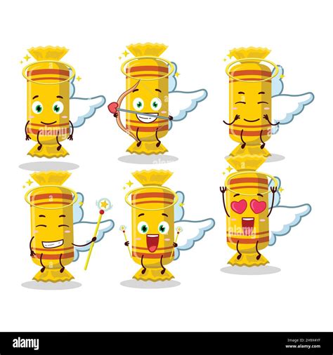 Yellow Long Candy Package Cartoon Designs As A Cute Angel Character