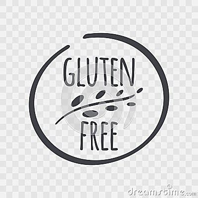 Gluten Free Label Food Icon Vector Sign Isolated On Transparent