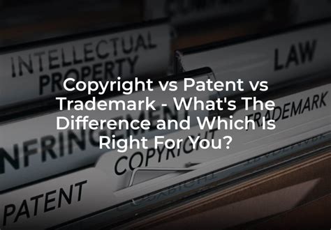 Copyright Vs Patent Vs Trademark Whats The Difference And Which Is