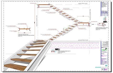 Double Stringer Steel Staircase Detail With Concealed Tread Step