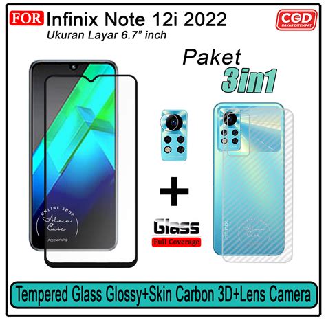 Paket 3in1 Tempered Glass Ceramic Privacy Matte Infinix Note 12i 2022 Hot 10 11S Nfc 12 Play 9