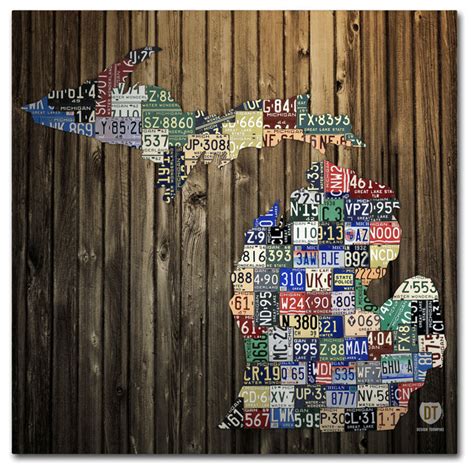 "Michigan Counties License Plate" Canvas Art by Design Turnpike, 18"x18 ...