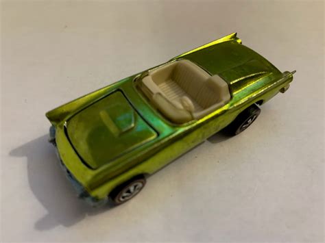 1969 Mattel Hot Wheels Redline Classic 57 T Bird Thunderbird In Lime Yellow With Collector S