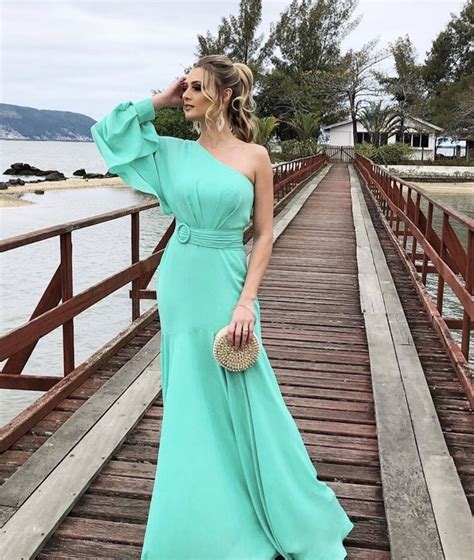 Vestido Longo Verde Menta Celebrity Dresses Turquoise Clothes Party Outfit