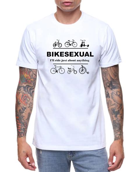 Bikesexual T Shirt Funny Pun Slogan Gay Pride Lesbian Lgbt Biker Biker Cyclist T Shirts Casual