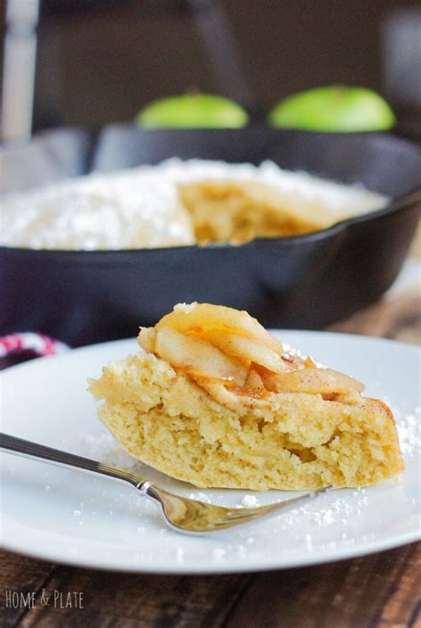 Easy Upside Down Baked Apple Skillet Pancake Home And Plate