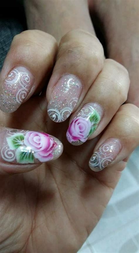 Merry Christmas Nail Art Drink Nails Flowers Brush Strokes