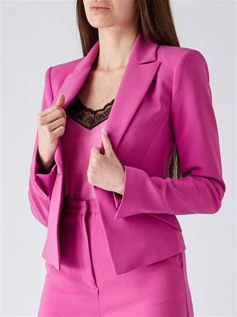 Giacca Donna Patrizia Pepe Essential In Crepe Magenta Acquista Online