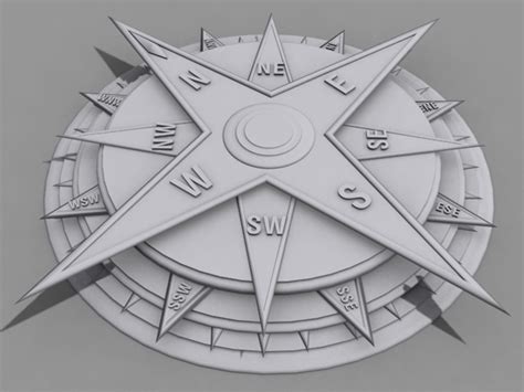 3d Model Compass Rose