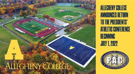 Allegheny College Announces Return to the Presidents’ Athletic Conference Beginning July 1, 2022 ...