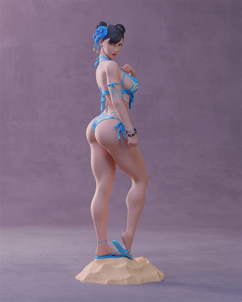 Chun Li Bikini Street Fighter Estatua Figura Impresora D Pintor D