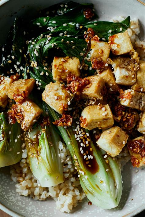 Crispy Tofu Bowls With Sesame Bok Choy Naturally Ella