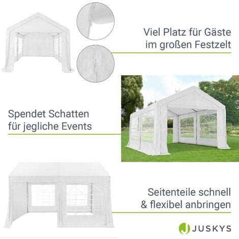 Juskys Partyzelt Gala 3 x 4 m UV Schutz Plane flexible Seitenwände