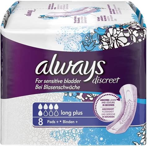 Always Discreet Long Plus Lot de 8 serviettes hygiéniques Cdiscount