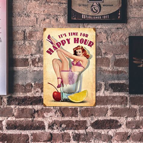 Sexy Lady Poster Metal Plate Tin Sign Plaque For Bar Pub Club Cafe Wall