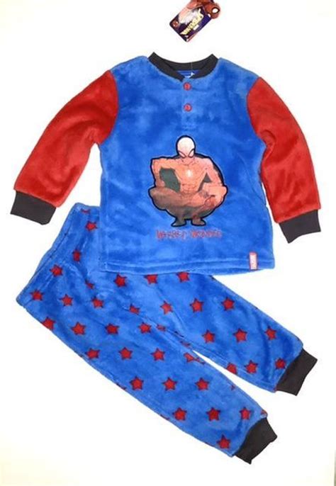 Marvel Spiderman Coral Fleece Pyjama Blauw Rood Maat Bol