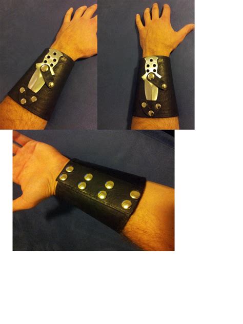 Leather wrist guard with knife by siegeandspike on DeviantArt