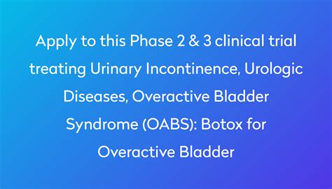 Botox For Overactive Bladder Clinical Trial 2024 Power