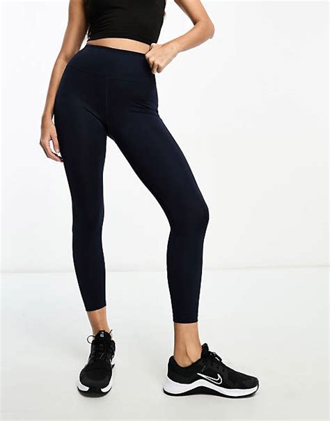 Asos 4505 Icon Leggings With Bum Sculpt Seam Detail And Pocket In Navy