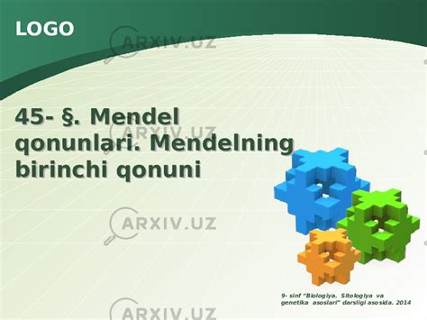 Mendel Qonunlari Mendelning Birinchi Qonuni Sinf