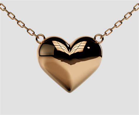 ArtStation - Heart love Gold Pendant | Resources