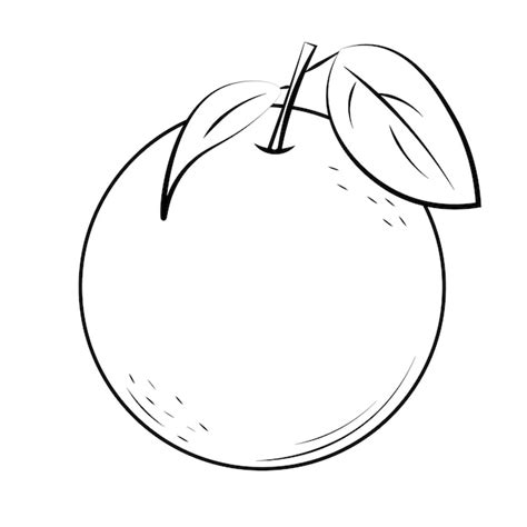 Ilustración De Una Naranja Con Una Hoja Vector Premium