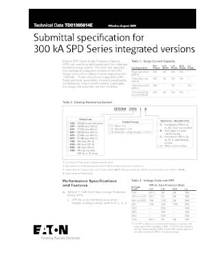 Fillable Online Eaton TD01005014E Submittal Specification For 300 KA