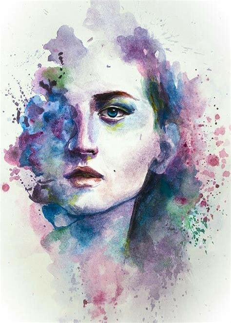 Aquarellmalerei Menschen Watercolor Art Face Watercolor Portrait