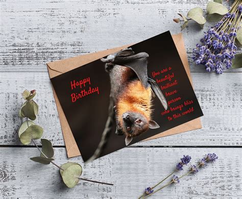 Bat Birthday Card Lara De Ann