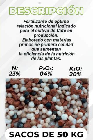 Fertilizante Mezcla Fisica Cafetero Npk Ecofertil C A