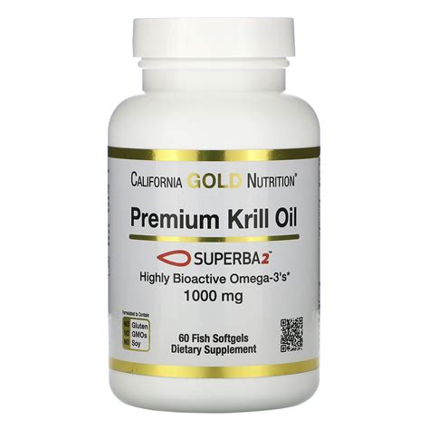 California Gold Nutrition SUPERBA2 Premium Krill Oil 1000 Mg 60 Softgels