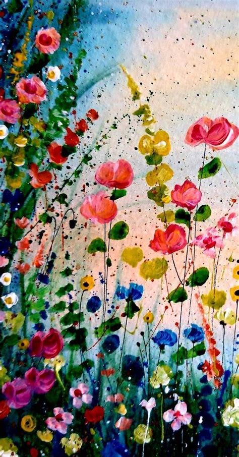 Original Floral Painting Abstract Floral Art Wild Flower Painting Impressionist Abstract