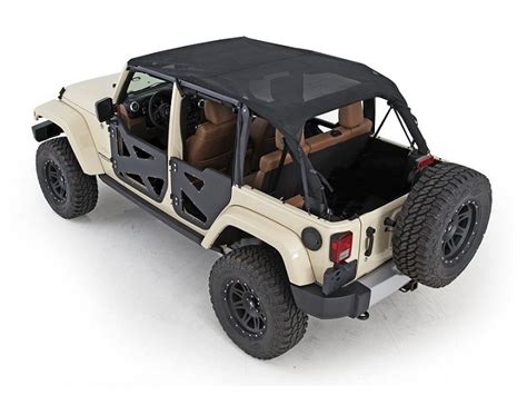 Smittybilt 94600 Black Extended Mesh Bikini Top For Jeep Wrangler JK 4