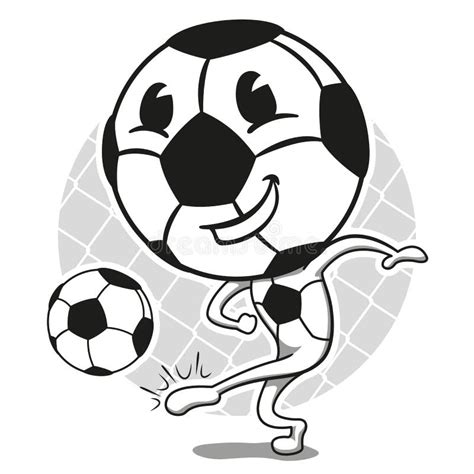 Soccer Ball Mascot Illustration Kicking Ball Stock Vector