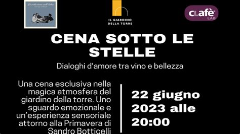 Cena Sotto Le Stelle La Primavera Di Botticelli Il 22 Giugno 2023