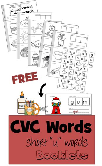 Short U Cvc Words Activity Cut And Paste Worksheets Artofit