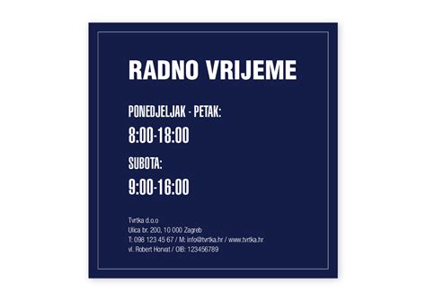 Naljepnica Radno Vrijeme Sticker 20 Printfull