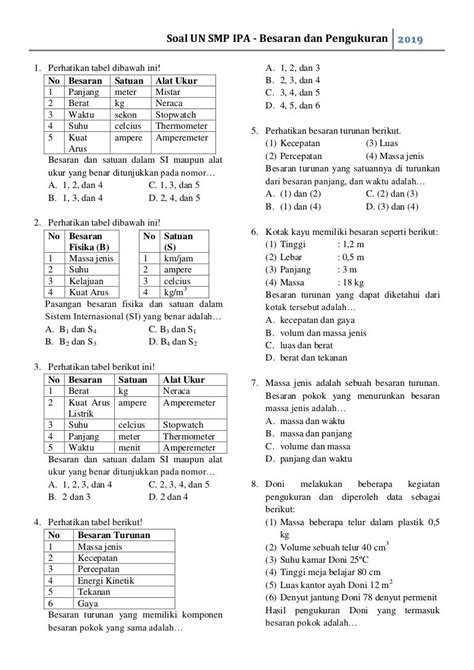 328668292 Latihan Soal Fisika Pengukuran Besaran Dan Satuan Pdf Riset