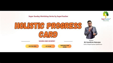 Superteacher Super Sunday Workshop On Holistic Progress Card Youtube