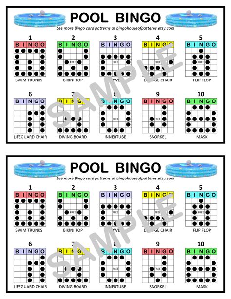 Collection Summer Time Fun Bingo Card Patterns For Really Fun Bingo