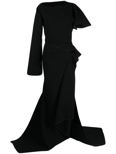 Maticevski Asymmetric Draped Gown Black Farfetch