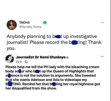 Bleaching Cream Lady With Body Odour Kemi Olunloyo Blasts Tacha