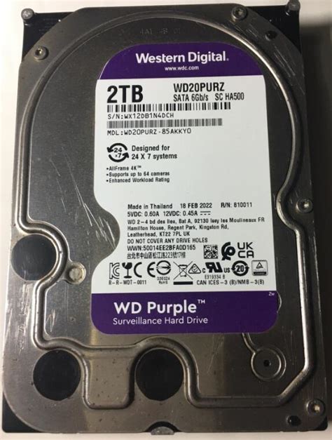 二手良品 WD 威騰 紫標 2TB 3 5吋 SATA6 硬碟 WD20PURZ 露天市集 全台最大的網路購物市集