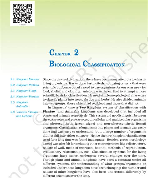 Ncert Book Class Biology Chapter Biological Classification