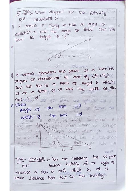 Solution Applications Of Trigonometry Notes In Th Class Studypool