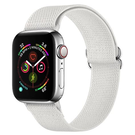 Kj P Apple Watch Mm Series Elastisk Nylonreim Hvit Online