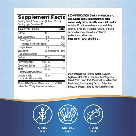 Wellesse Joint Movement Glucosamine And Chondroitin Liquid By Natures